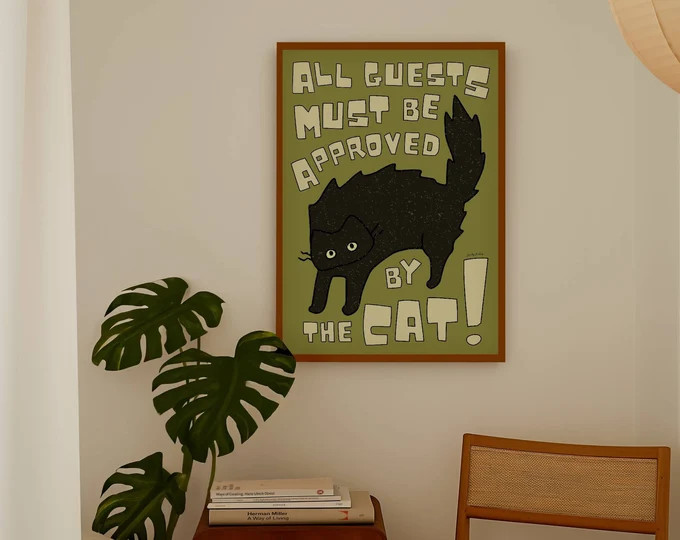 Cat Lovers Club Wall Print, Cute Cat Print, Cat Poster, Digital Download Prints, Large Printable ... | Etsy (US)