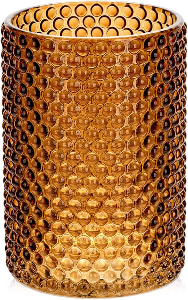 Brown Glass Cylinder Vase for Flowers, 5.5" x 4" Thickened Votive Candle Holder Modern Hydroponic... | Amazon (US)