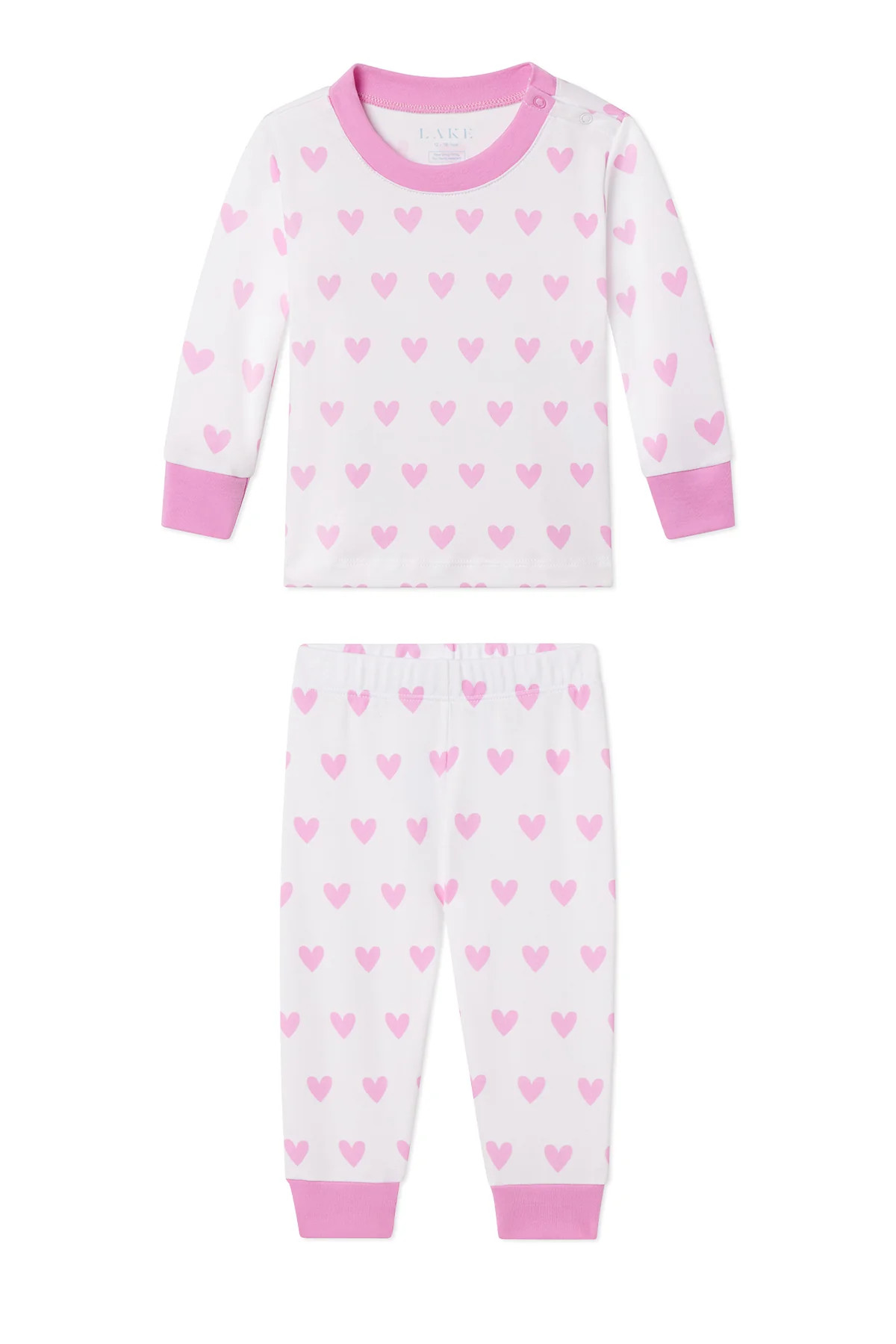 Baby Long-Long Set in Pink Heart | Lake Pajamas