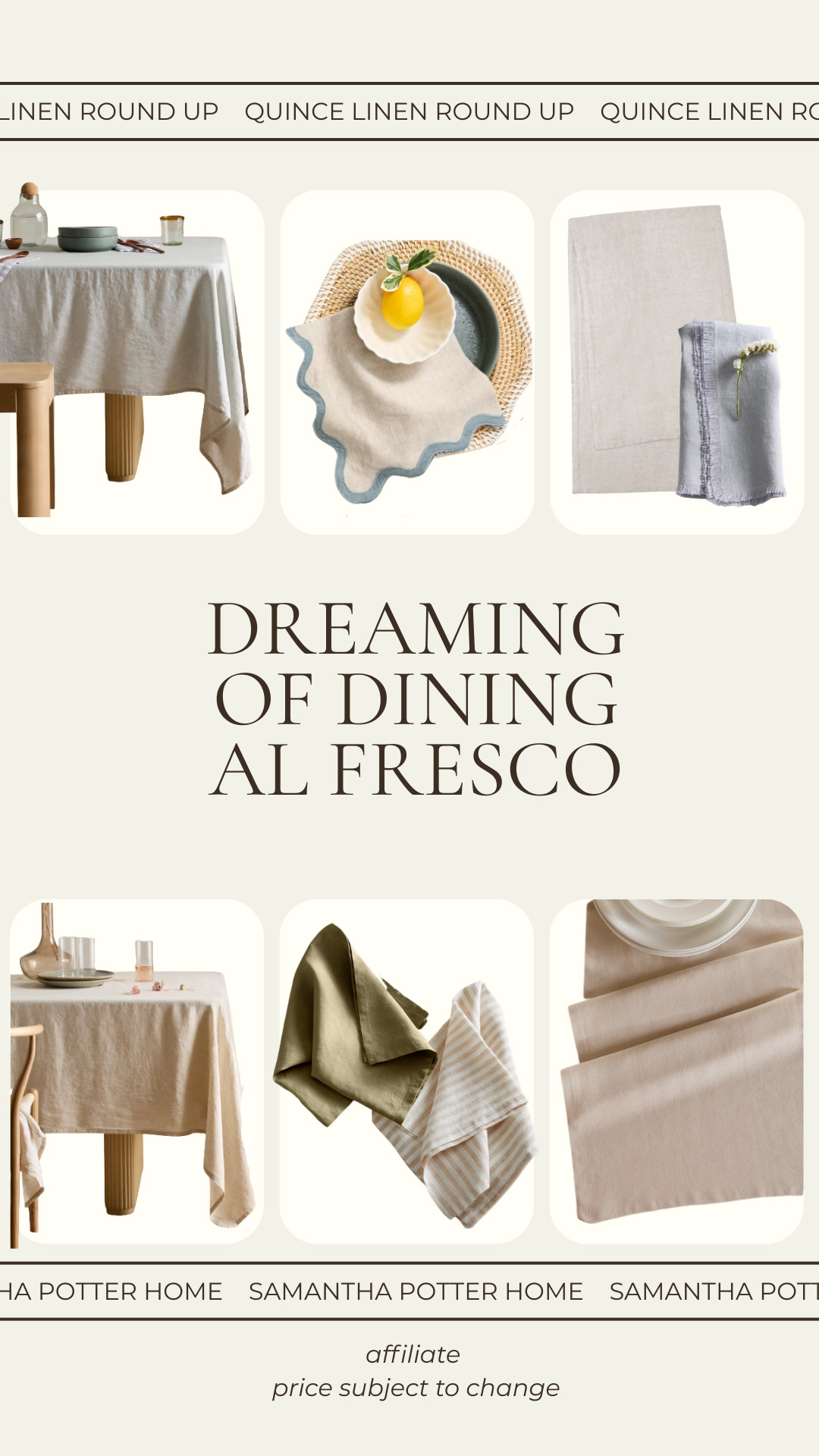 Quince Linens - Dreaming of Dining Al Fresco  

 #LTKcanada #LTKsummer #LTKhome