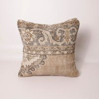 Vintage Kilim Pillow, 20x20 Turkish Bohemian Throw Handmade Lumbar, Couch Accent Cushion Cover | Etsy (US)