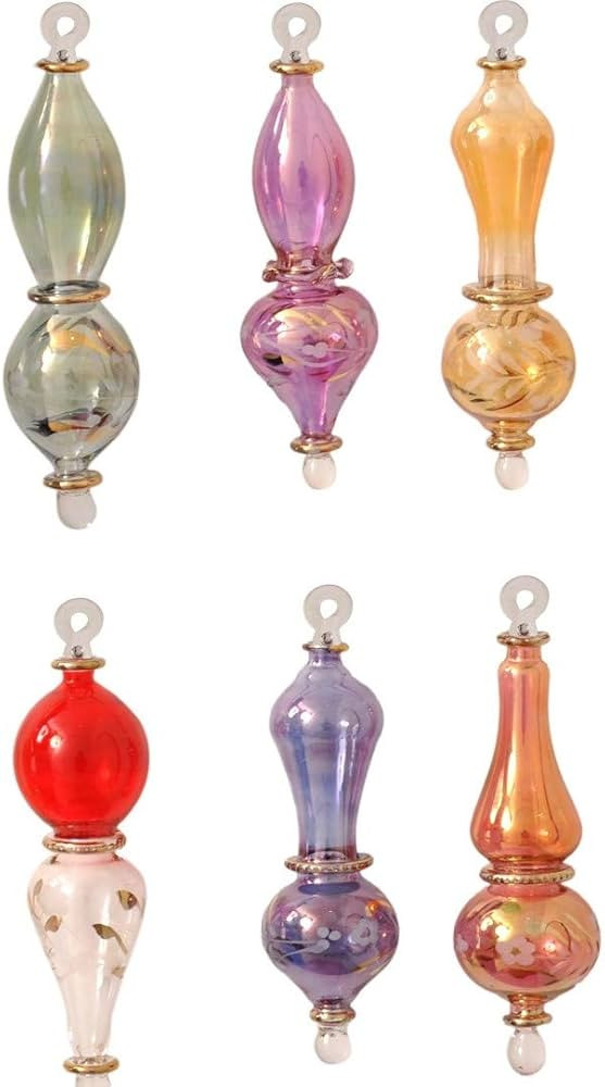 CraftsOfEgypt Set of 6 Egyptian Hand Blown Glass Christmas Ornaments Vintage Style for The Tree | Amazon (US)