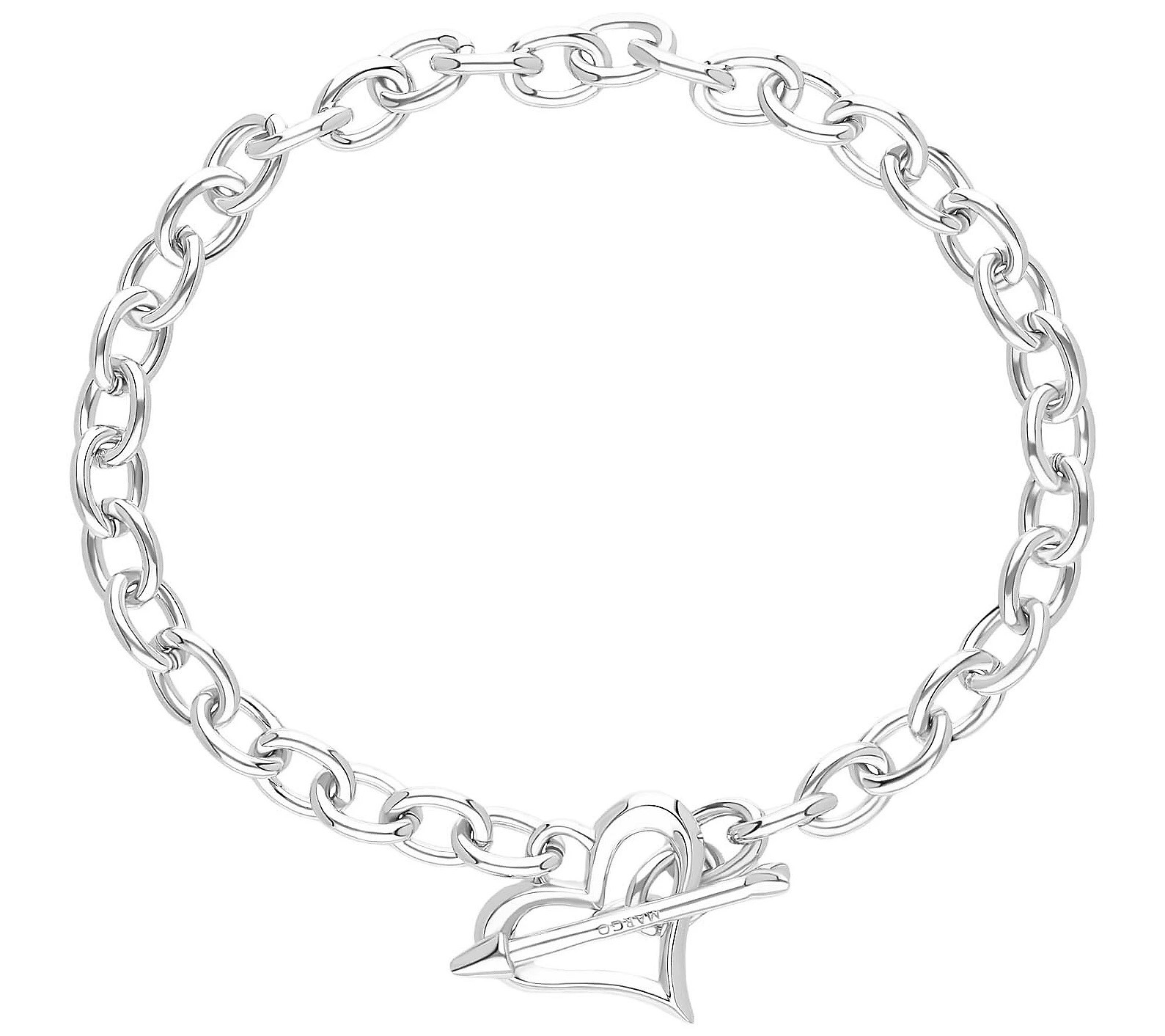 Margo Manhattan Sterling Silver Heart Toggle Bracelet | QVC
