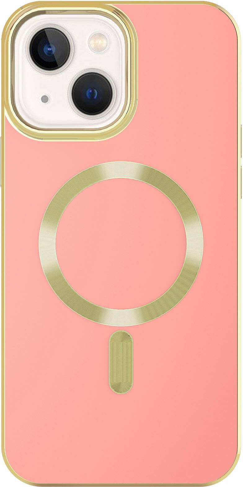 AMPD - Gold Bumper Soft Case with MagSafe for Apple iPhone 14 / iPhone 13 - Light Pink | Best Buy U.S.