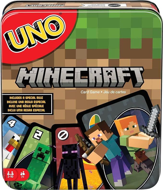 Mattel Games UNO Card Game, for Kids and Family Night, Themed to Minecraft Video Game, Travel Gam... | Amazon (US)