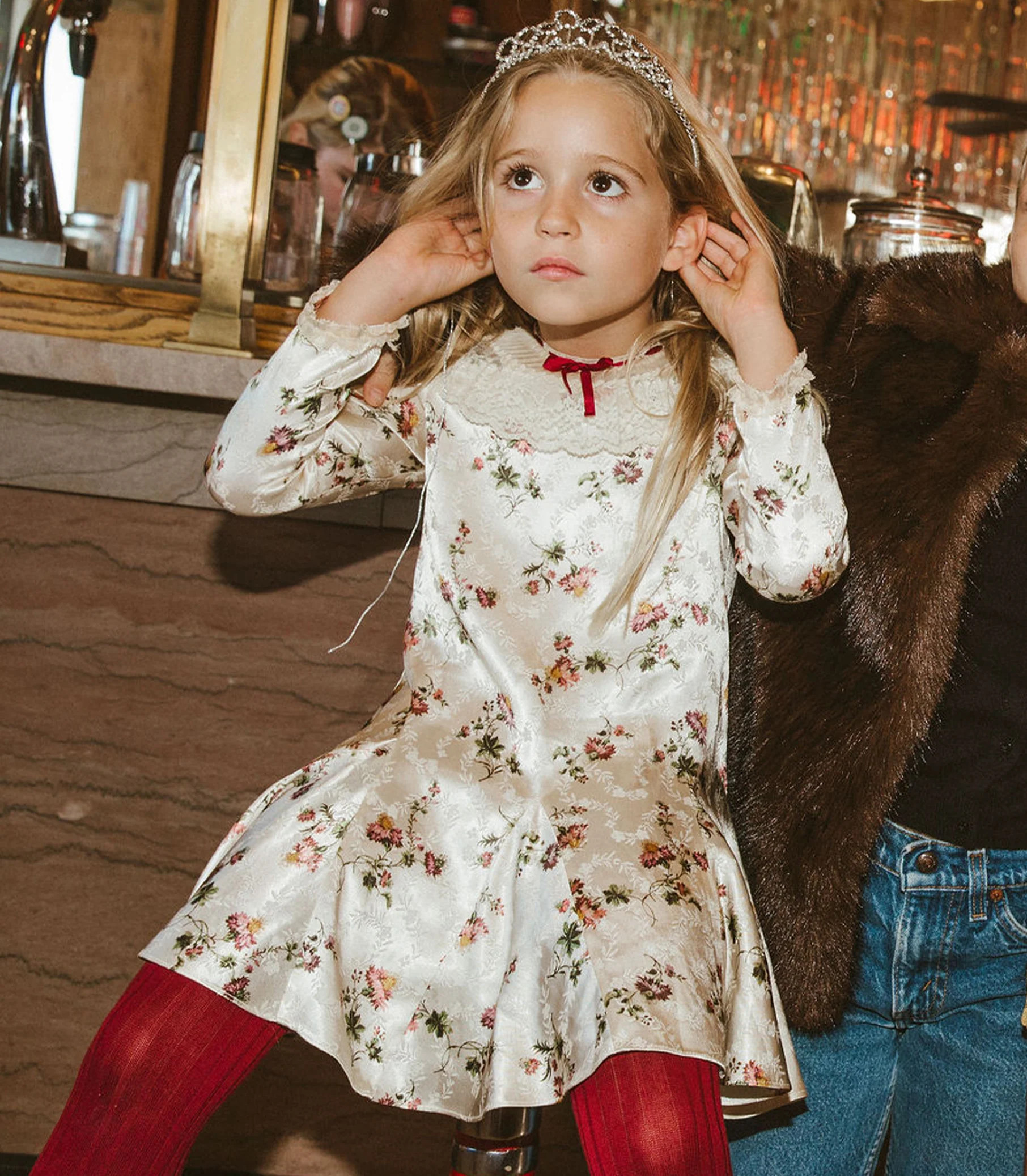 Ayo Dress - Creme Hillside Thistles | D\u00d4EN | DOEN