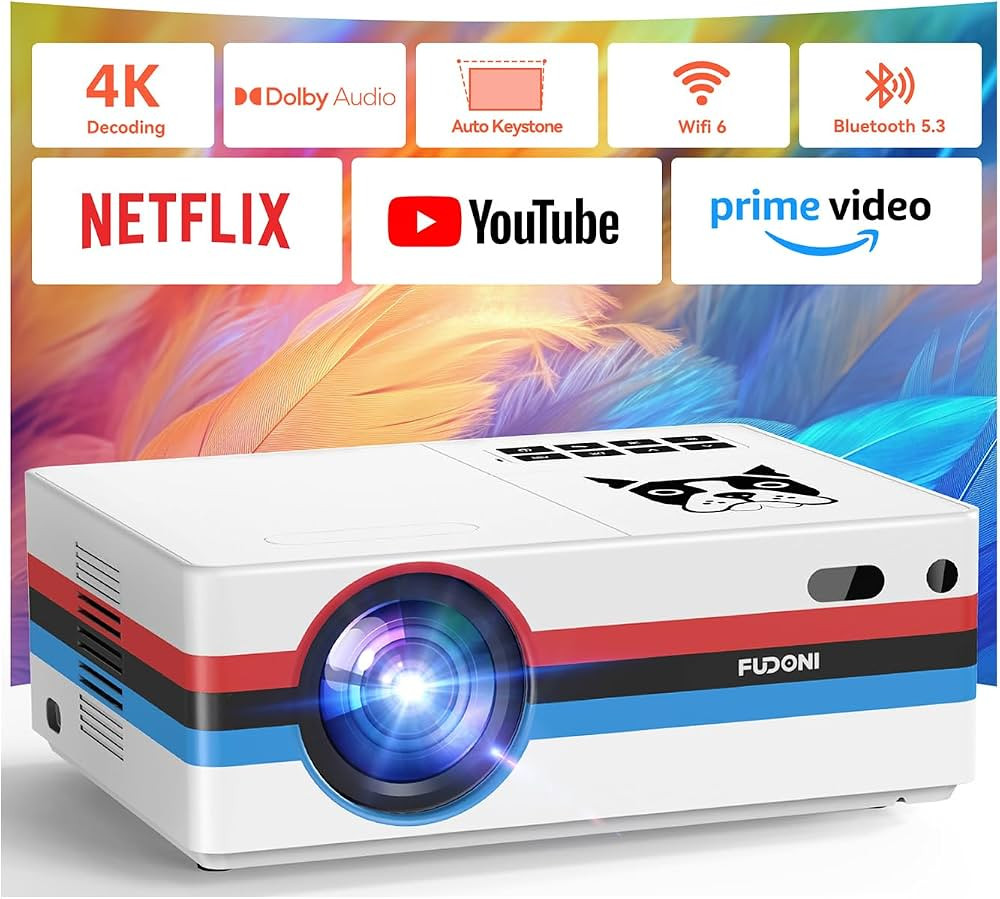 FUDONI Smart Projector, Compatible with Netflix, 4K Support, WiFi Bluetooth | Amazon (US)