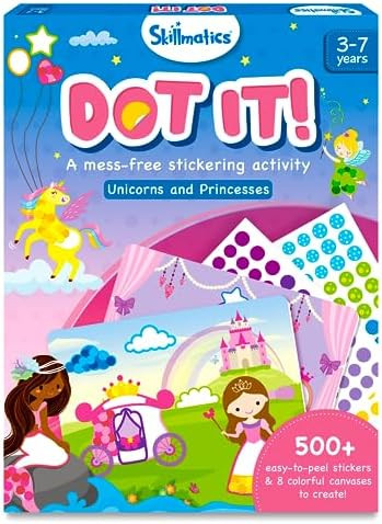 Skillmatics Dot It Sticker Art - Unicorns & Princesses, Mess-Free Fun for Kids, 500+ Stickers, Cr... | Amazon (US)