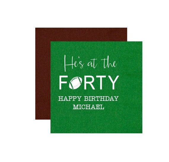 40th birthday napkins Football birthday Football 40th | Etsy | Etsy (US)