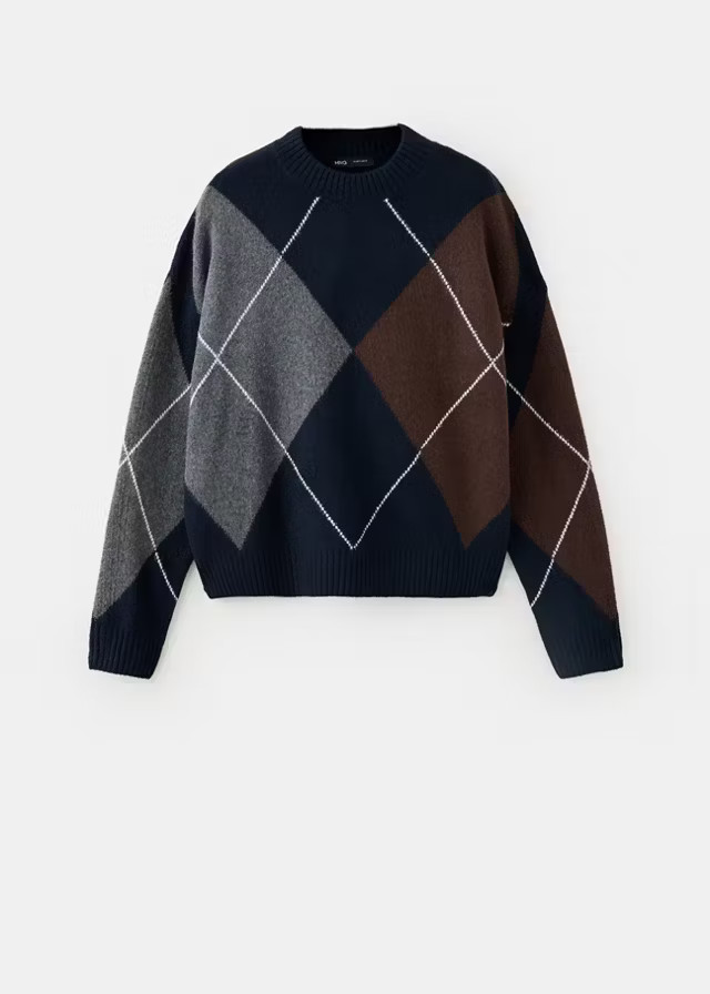 Argyle knit sweater | Mango (US/MX/AU)