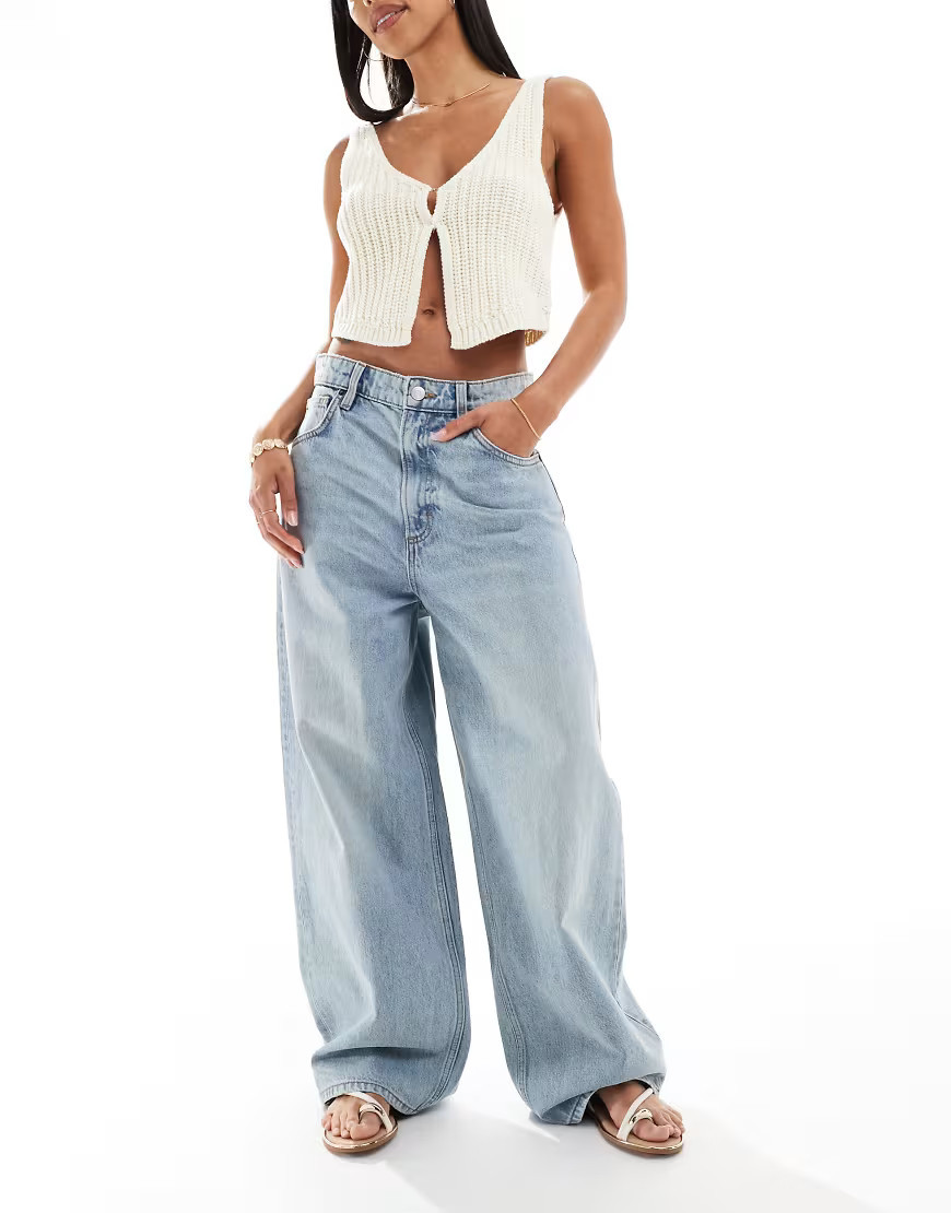 Cotton On super baggy boyfriend jeans in Olsen blue | ASOS (Global)