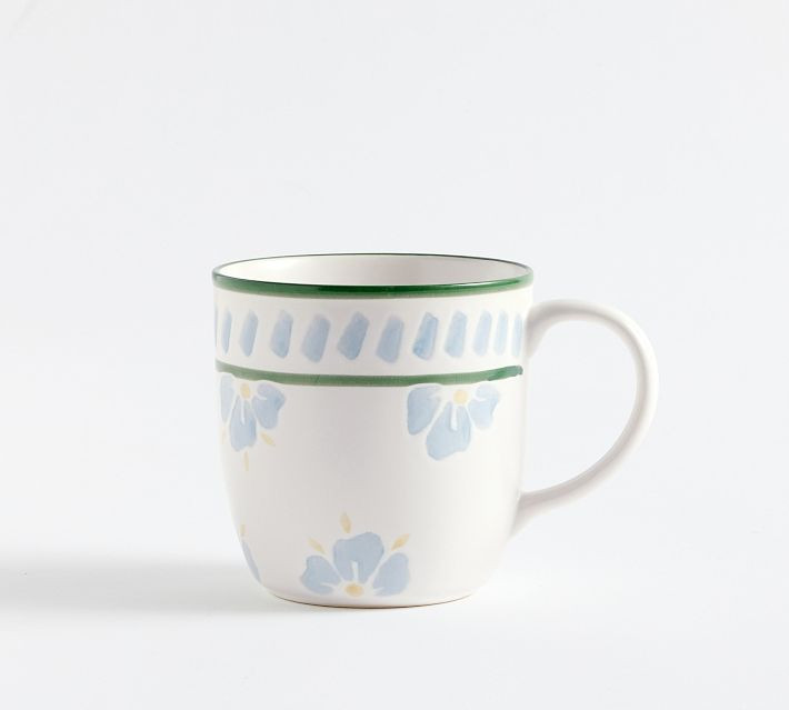 Chambray Tile Stoneware Mugs, Set of 4 | Pottery Barn (US)