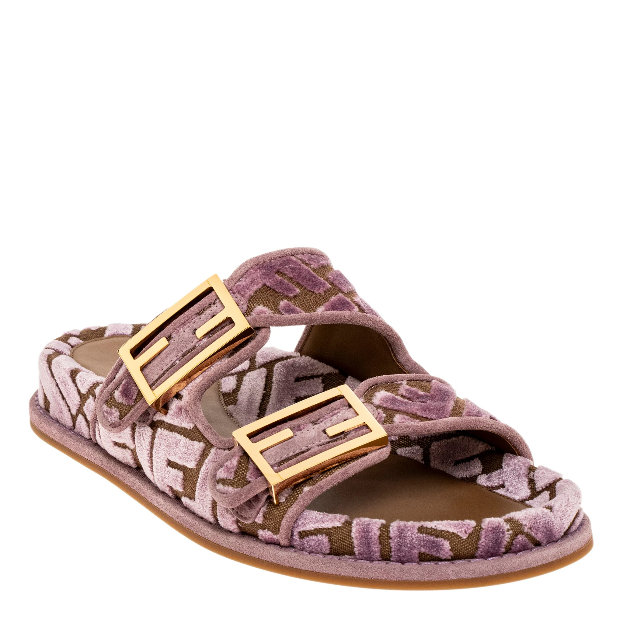Fendi Feel FF Jacquard Slides | Overstock