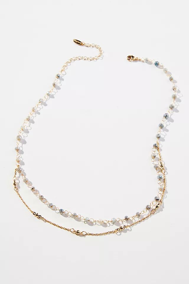 Demi-Fine Beaded Half-Chain Necklace | Anthropologie (US)