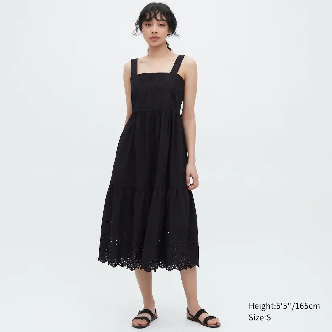 Ärmelloses besticktes Baumwolle Kleid | UNIQLO (DE)