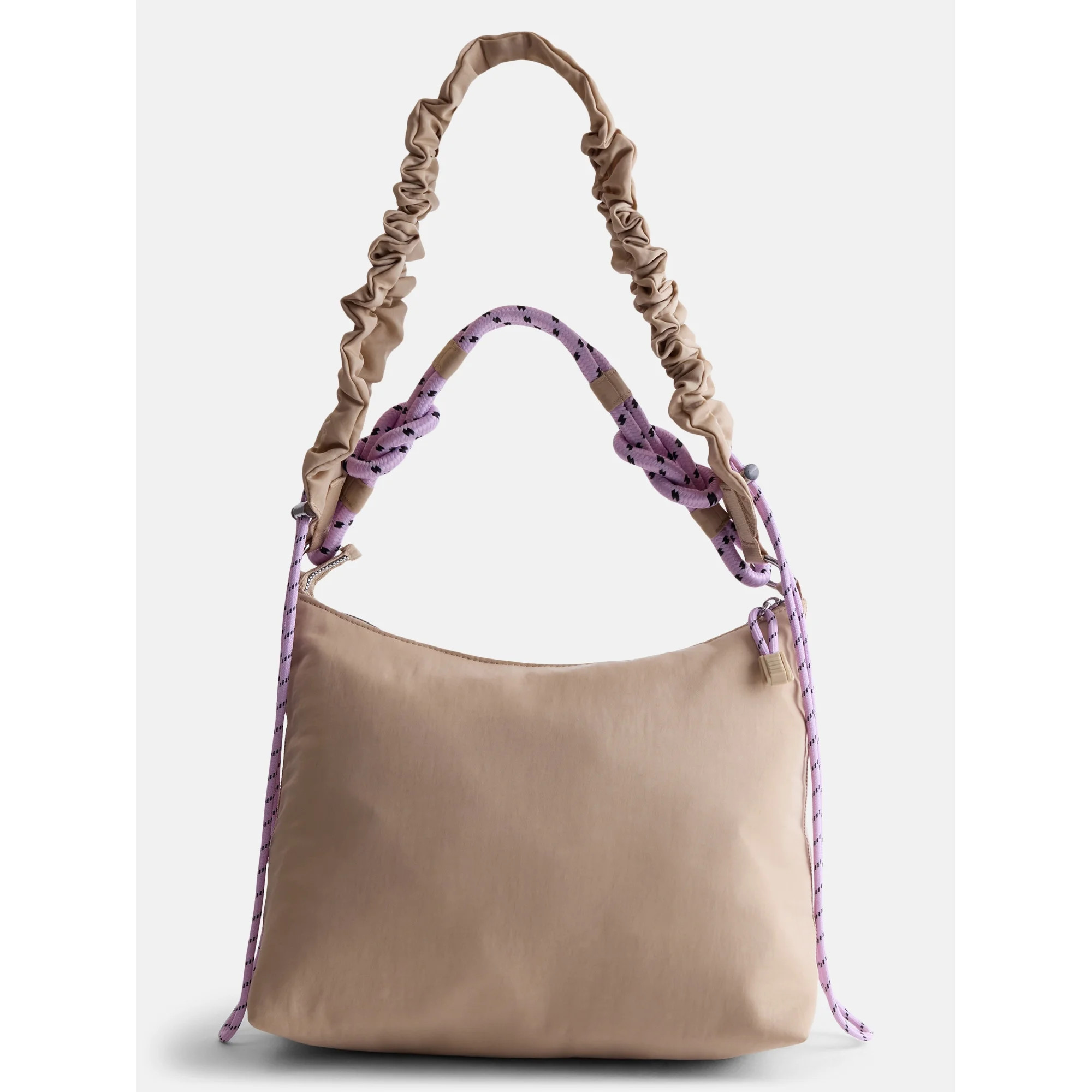 No Boundaries Women’s Medium Nylon Tote with Crossbody Scrunch Strap, Tan | Walmart (US)