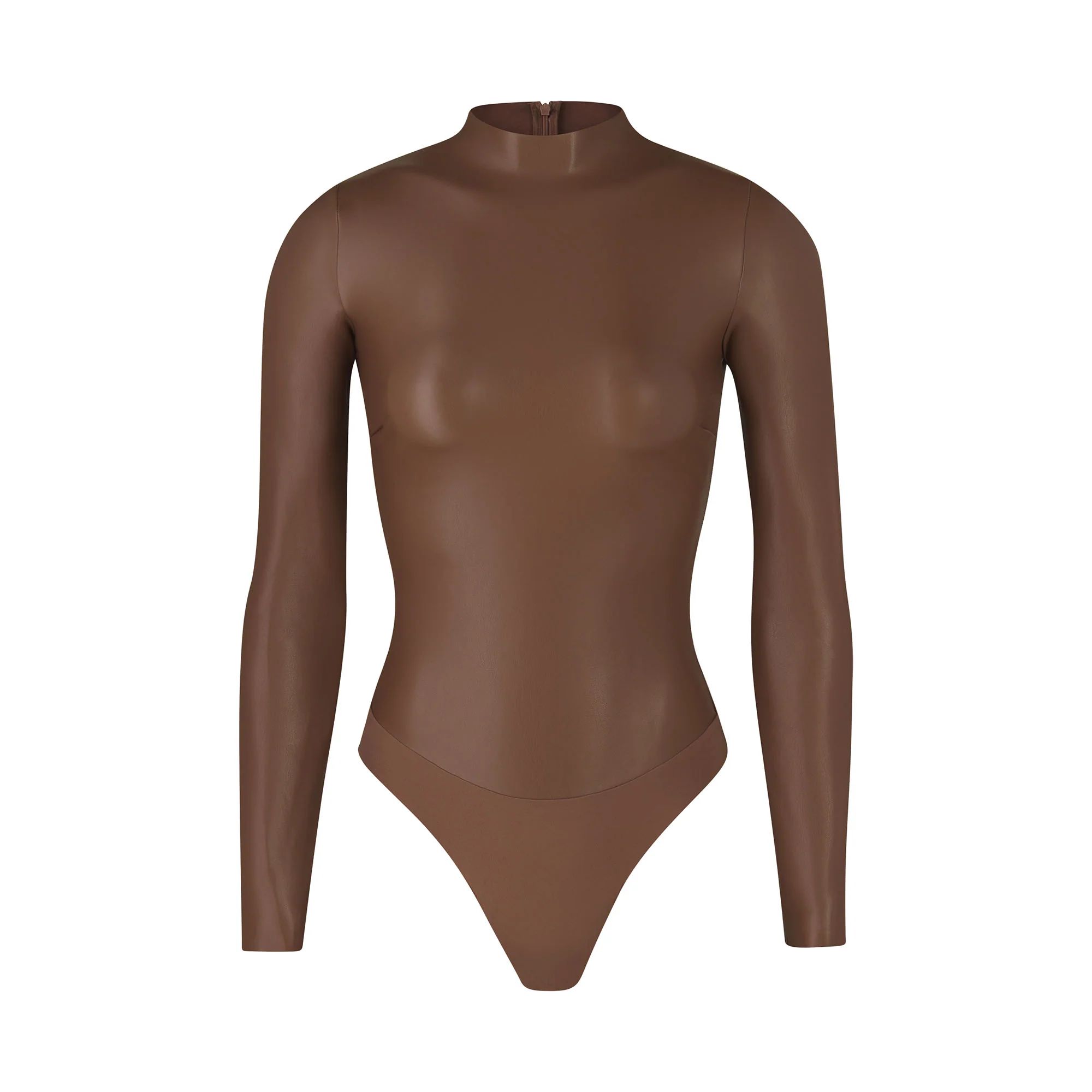 FAUX LEATHER MOCK NECK BODYSUIT | SKIMS (US)