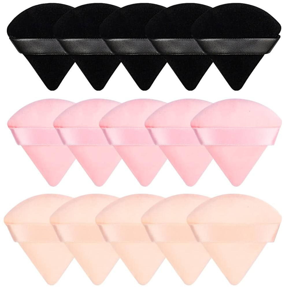 Pimoys 15 Pieces Powder Puff Face Soft Triangle Makeup Velour Puff, Beauty Sponge for Loose Powde... | Amazon (US)