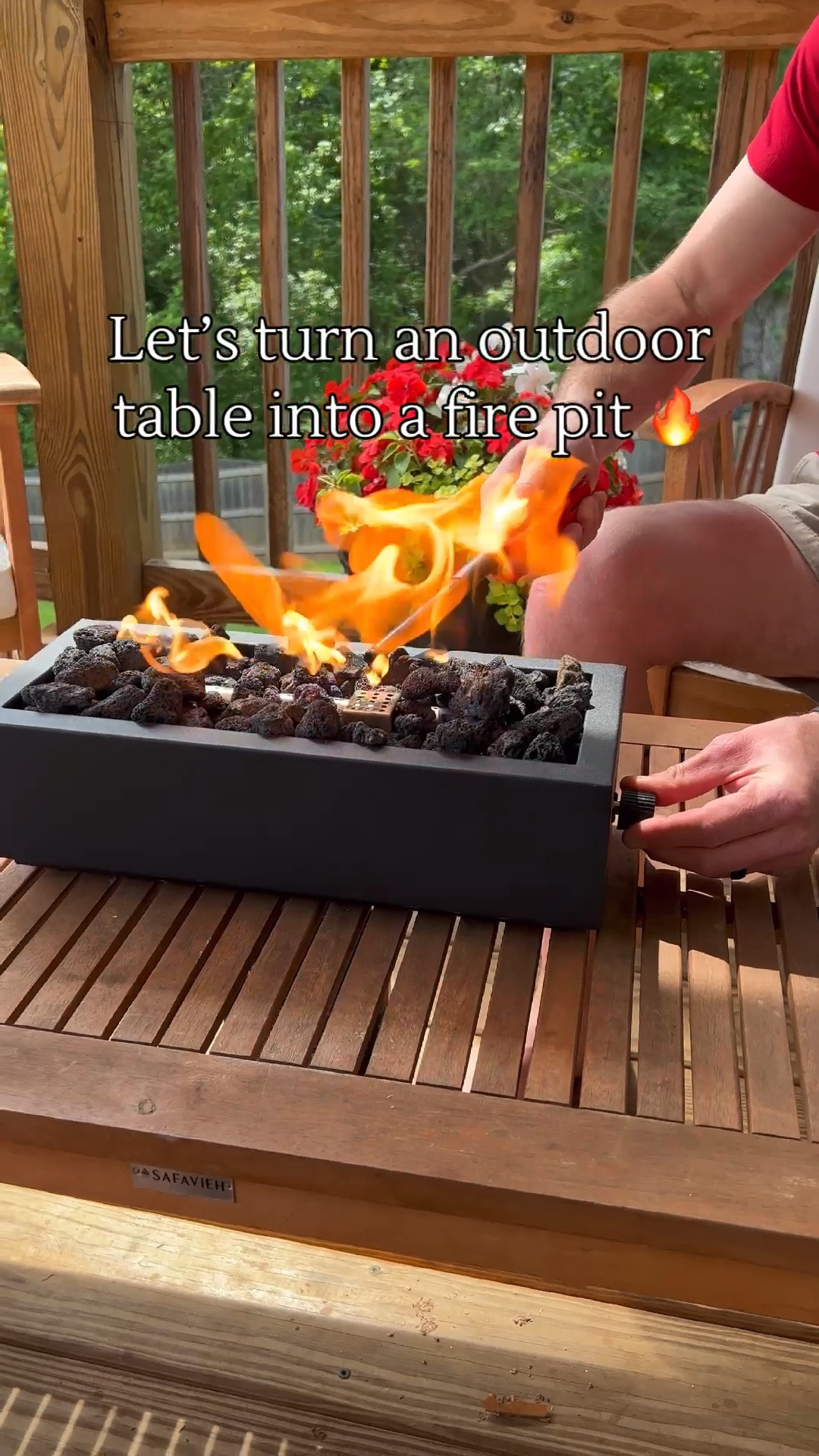 🔥 Transform your outdoor table into a fire pit with this adorable tabletop unit from Target. It works best with an outdoor dining table that already has an umbrella hole, but you can also install it in your existing wooden table with this quick DIY. Just grab a 1.5” spade bit, drill a hole in the center of the table, then thread the propane pipe through. It’s that easy! You’ll be roasting marshmallows all summer long. 😎

#LTKhome 

#LTKVideo #LTKSeasonal