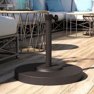 North Bend 50-pound Round Concrete Weighted Powdercoated Steel Umbrella Base by Havenside Home | Bed Bath & Beyond