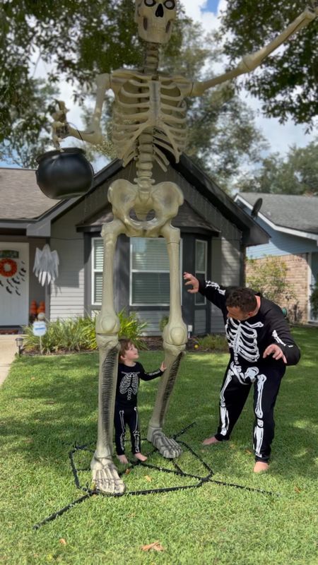 Our 12ft skeleton from Home Depot is up! The assembly was easy and quick. Matching pajamas are from Old Navy. I will link the rest of the decor. Let’s the spooky season begin. Halloween outdoor decor.

#LTKHalloween #LTKstyletip #LTKhome