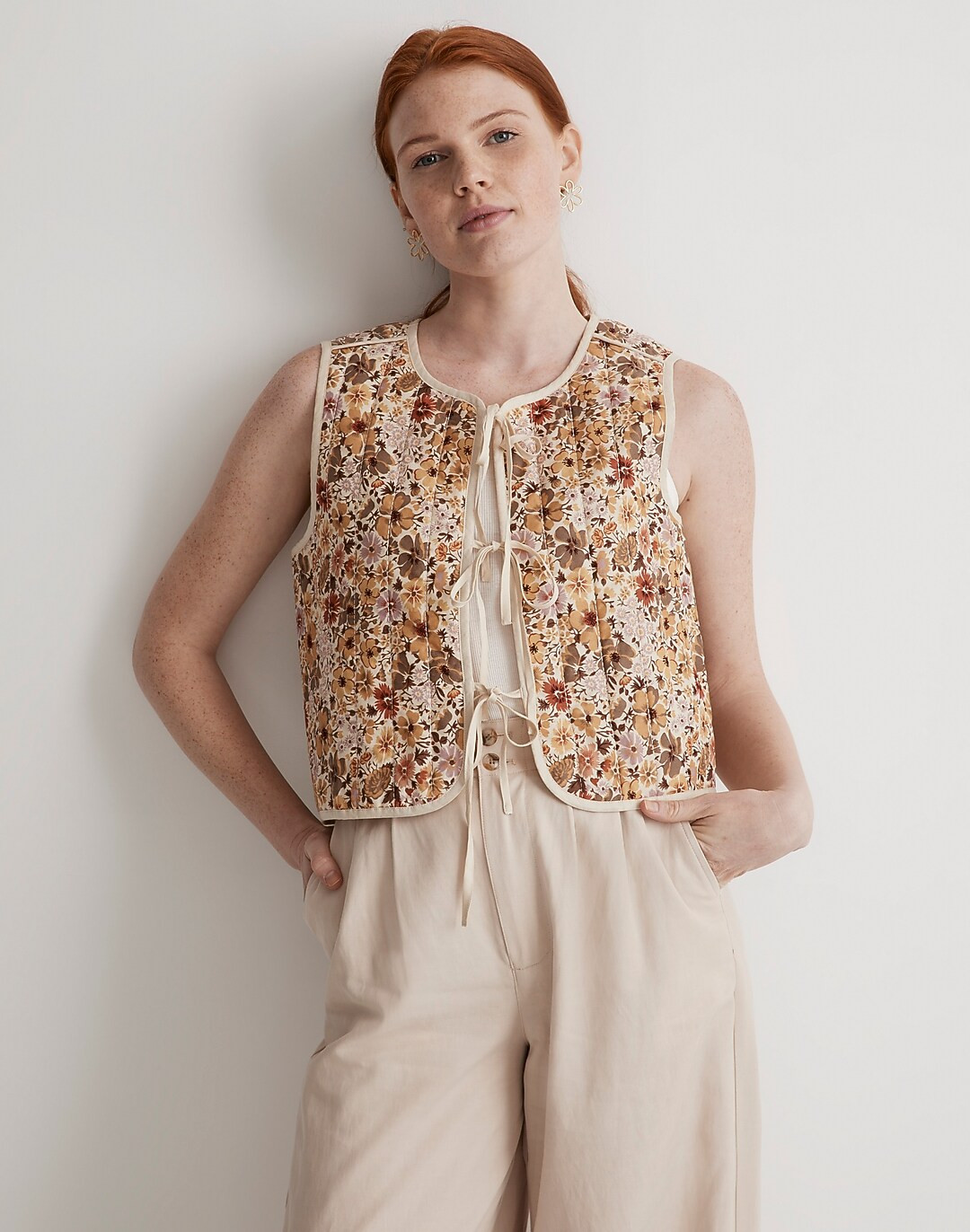 Reversible Tie-Front Vest Top in Flora Field | Madewell