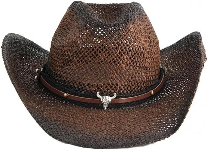 TOSSPER Straw Cowboy Hat, Summer Beach Panama Hats Wide Western Cowgirl Hat for Men & Women Multi... | Amazon (US)