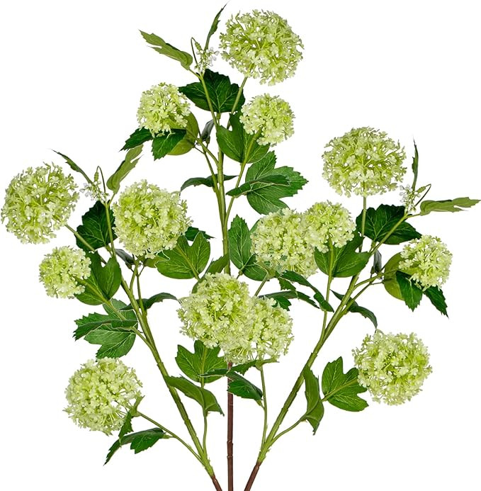 Faux Hydrangea Flowers 31" Light Green Artificial Hydrangea Spray with 5 Flower Heads, 3 Per Bag.... | Amazon (US)