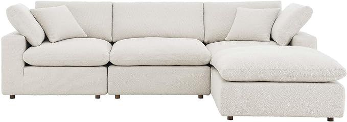 Modway Commix Modular Sofa, Reclining Sectional, Ivory Boucle | Amazon (US)