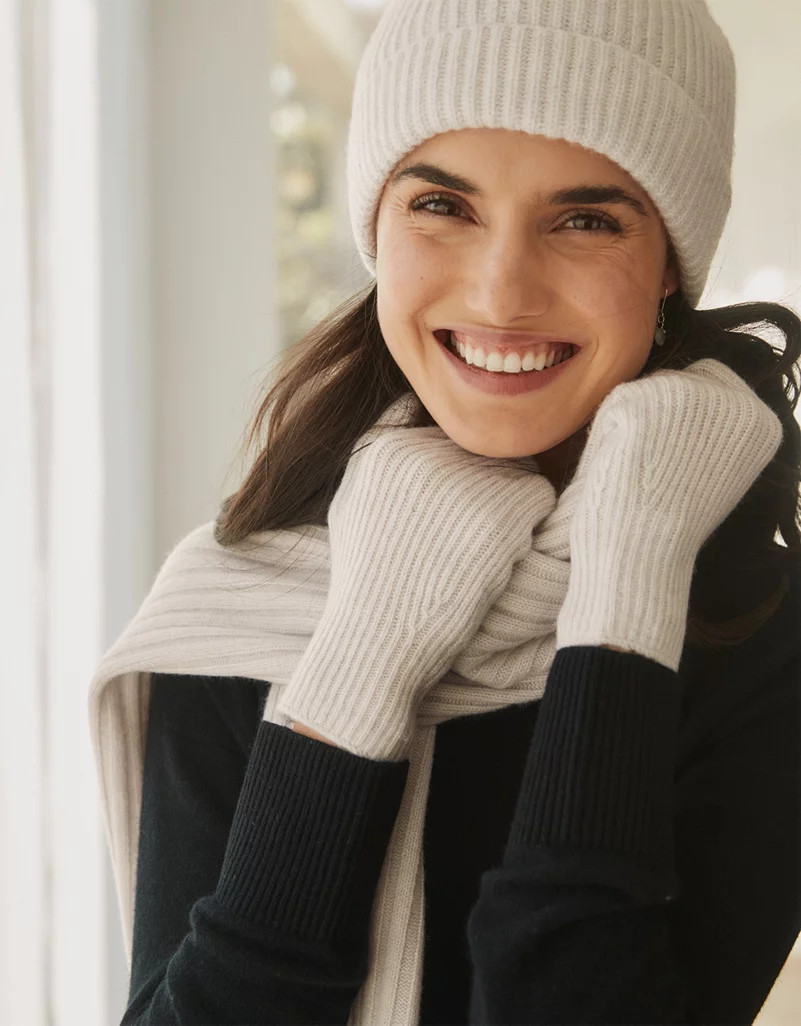 Ribbed Cashmere Gloves | The White Company (UK)