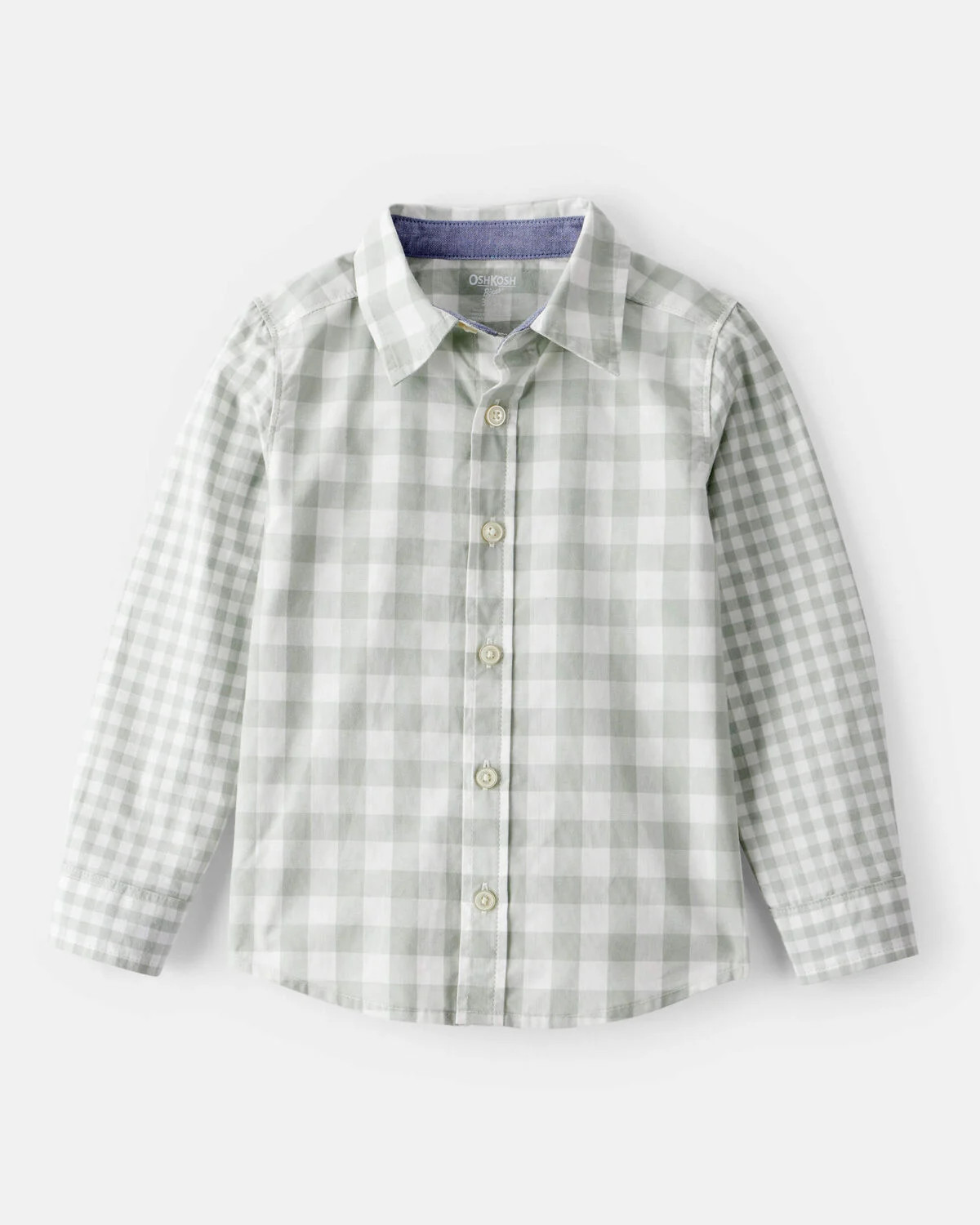 Green - Toddler Boy Long-Sleeve Plaid Button Down Shirt - Green, Selected | Carter's Inc
