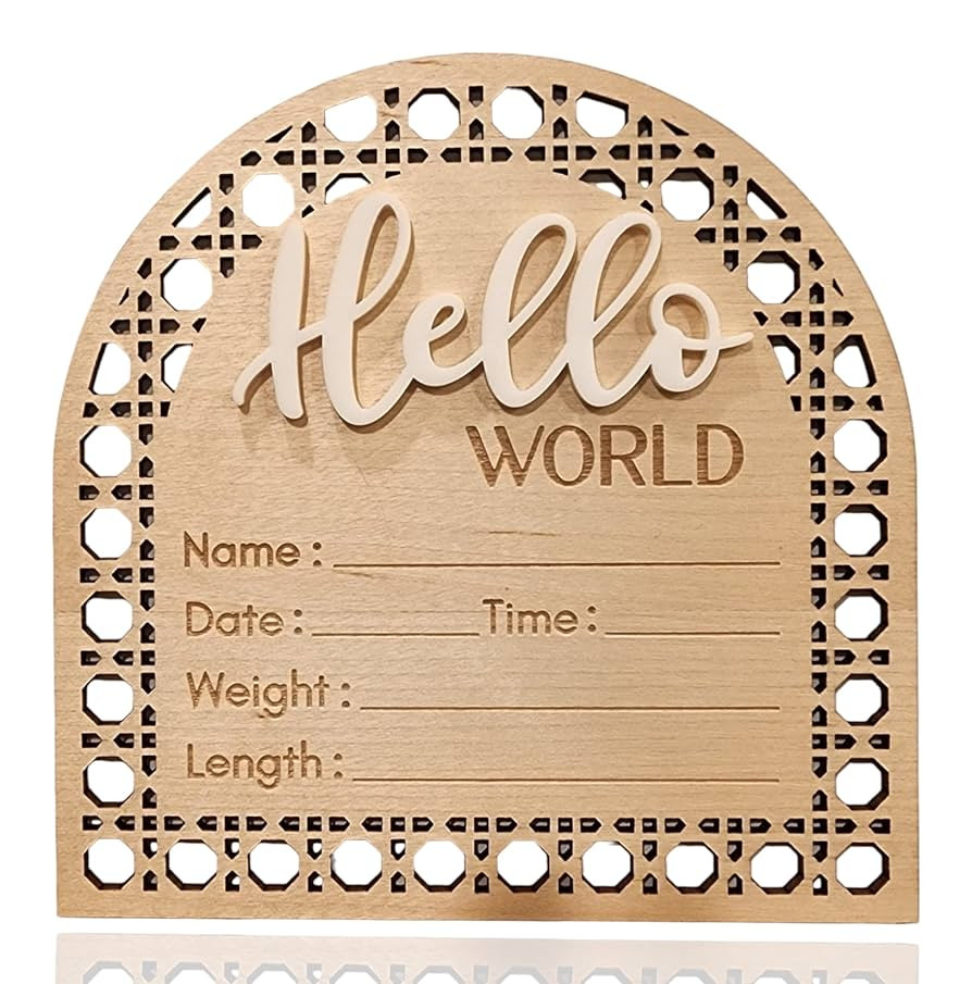 Baby Announcement Sign, Baby Photoshoot Props, Newborn Photography Props, Hello World, Hello Worl... | Amazon (US)