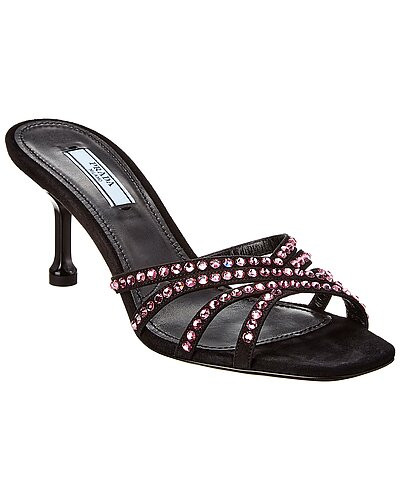 Crystal-Embellished Suede Sandal | Gilt & Gilt City
