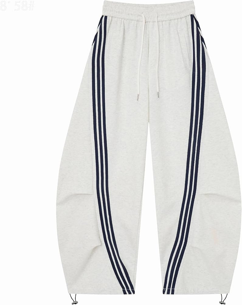 Flooo Womens Y2K Striped Track Pants Wide Leg Baggy Sweatpants | Amazon (US)