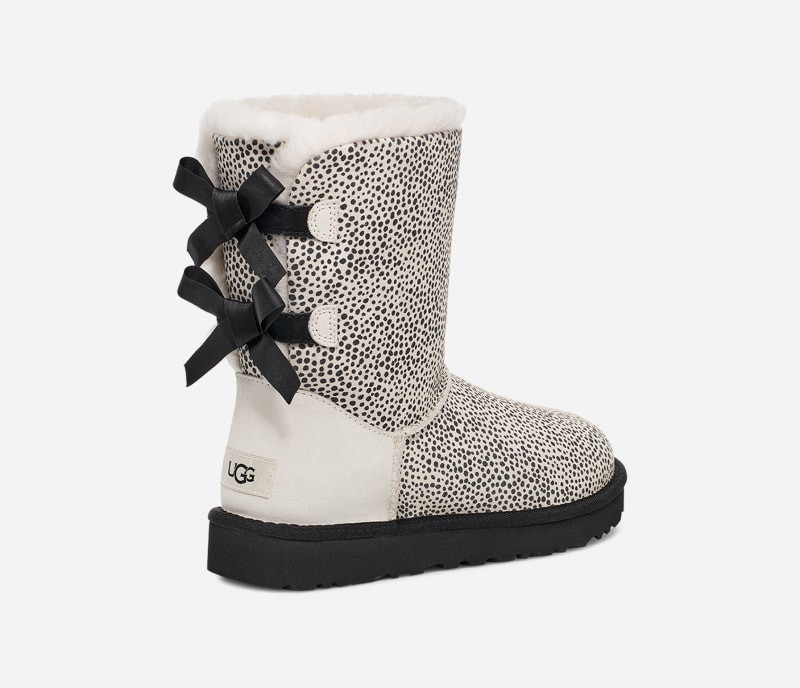 UGG® Women's Bailey Bow Micro Cheetah Suede Classic Boots in Jasmine, Size 10 | UGG (US)