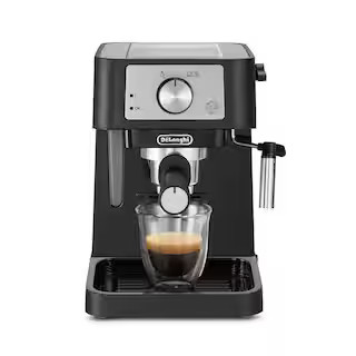 DeLonghi De'Longhi Stilosa Black and SS 15-Bar Pump Espresso Maker EC260BK | The Home Depot