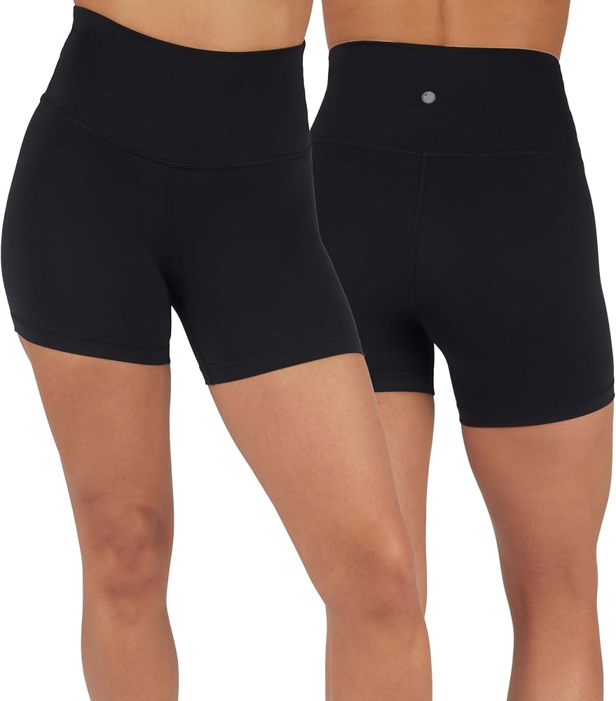 Yogalicious Lux High Waist Squat Proof Biker Short - 2 Pack 5", 7" | Amazon (US)