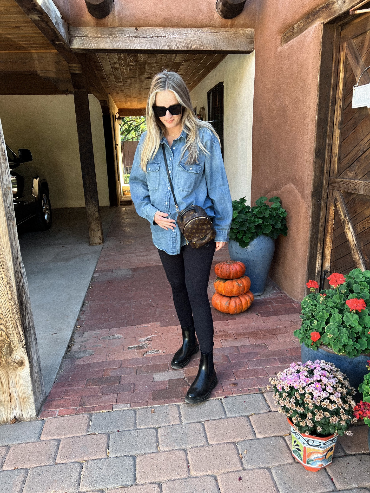 Another day.. some more denim closet staples 😍 A good denim shirt can be worn so many ways, this one is TTS for an oversized fit and will be great for nursing. Swipe to see me trying to get a photo with my dad and Ian around.. had a great day watching the first day of balloon fiesta at my parents!! My favorite time of year🎈🍂✨🤎

#LTKbaby #LTKSeasonal #LTKbump