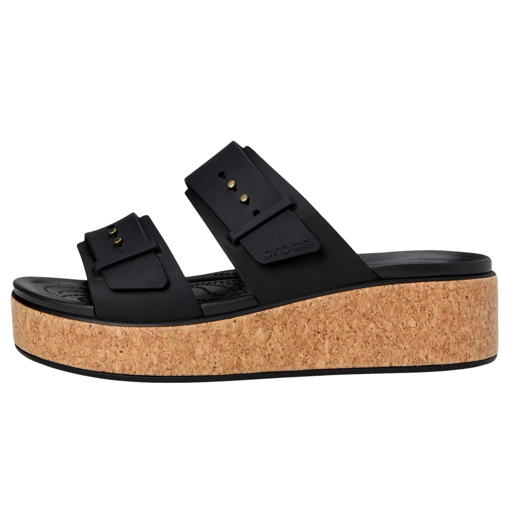 Women's Crocs Brooklyn Cork Buckle Sandals Black 211252-001 | Shop Simon