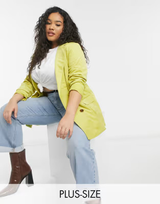 Vero Moda Curve blazer in yellow | ASOS (Global)