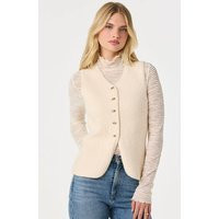 ASTR the Label | Textured Longline V-Neck Vest in Off white | Size M | ASTR The Label (US)