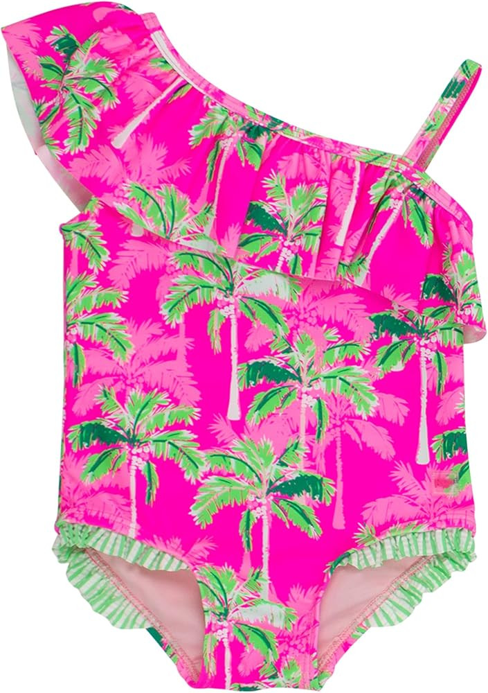 RuffleButts Girls UPF50+ Sun Protection One Shoulder Single Ruffle One Piece Swimsuit | Amazon (US)