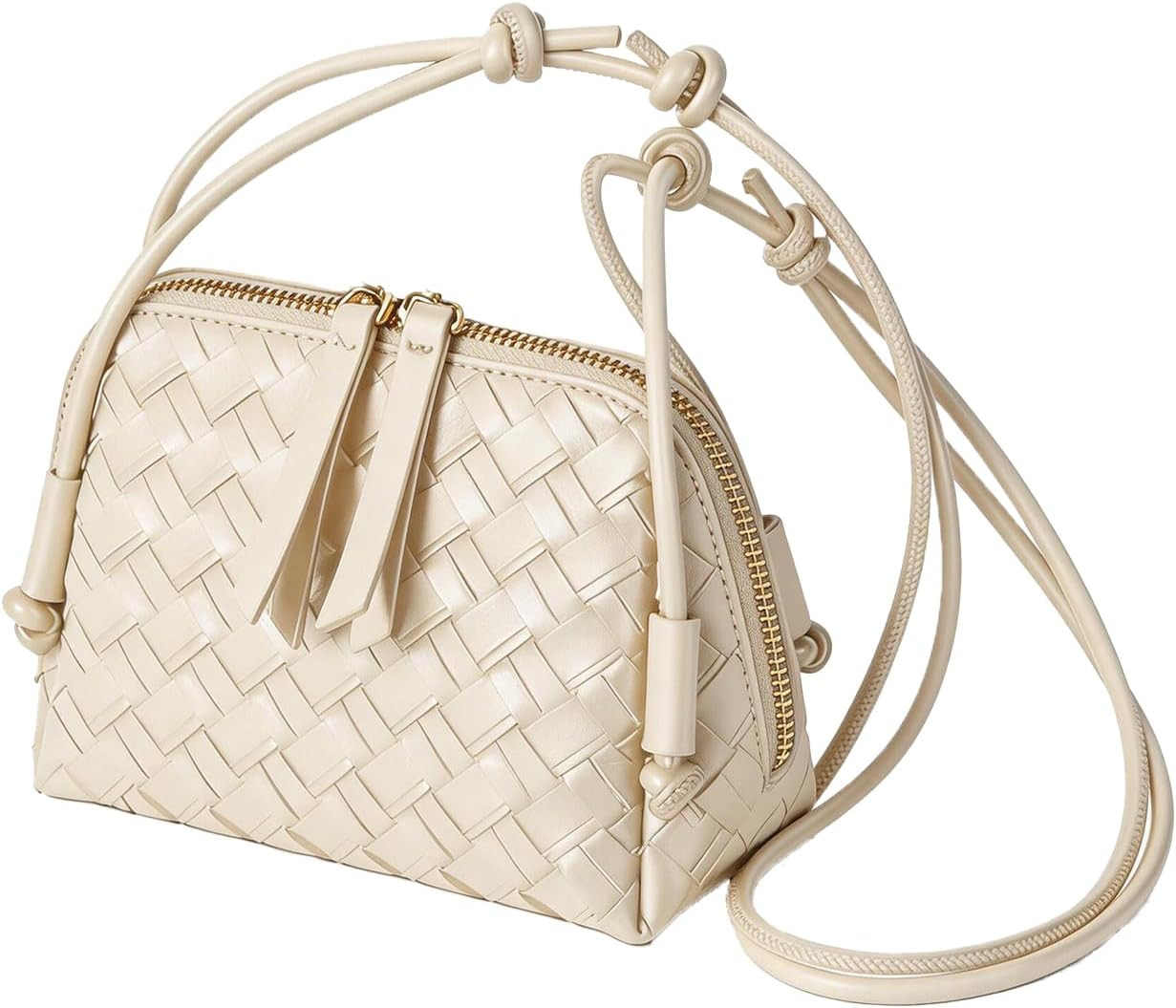 JYG Woven Crossbody Bags for Women PU Leather Handwoven Shoulder Bag Mini Satchel Purses with Adjustable Strap 2026 | Amazon (US)