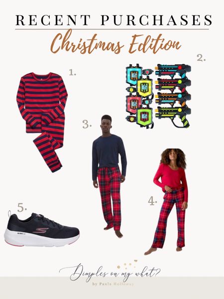 My most recent purchases include his & her Soma pJ’s and more Christmas jammies for the kids. Some comfy sneakers and a fun laser tag set to put under the tree for the Littles  

#LTKSeasonal #LTKHoliday #LTKGiftGuide