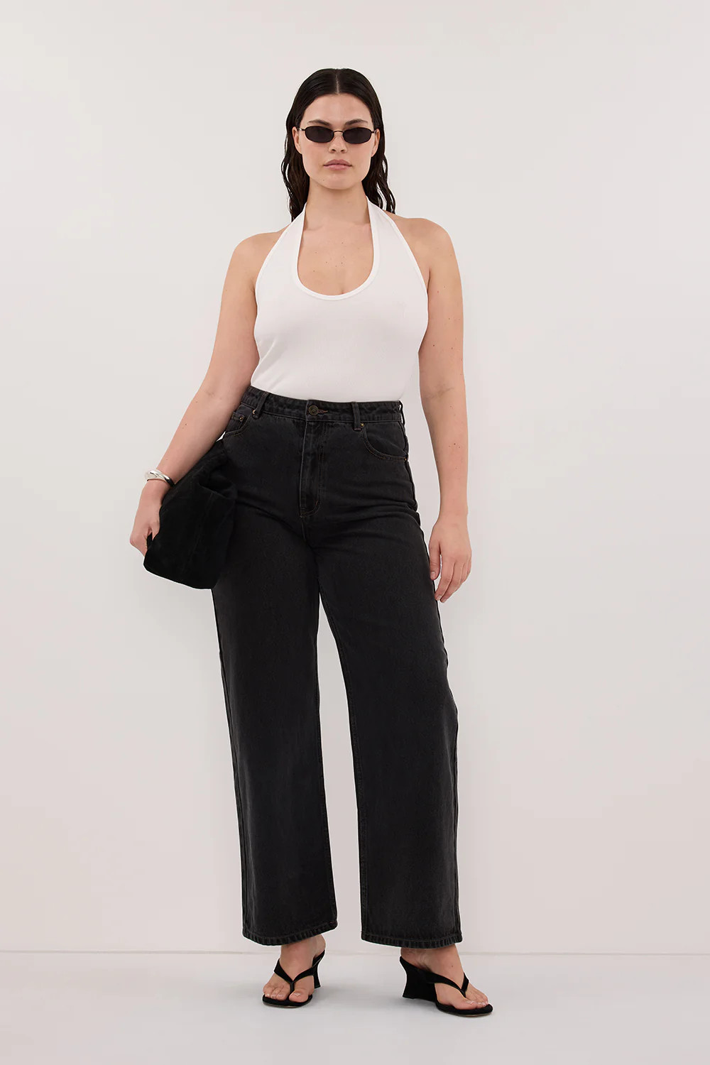 HARLAN OFF WHITE KNIT HALTER TOP | DISSH