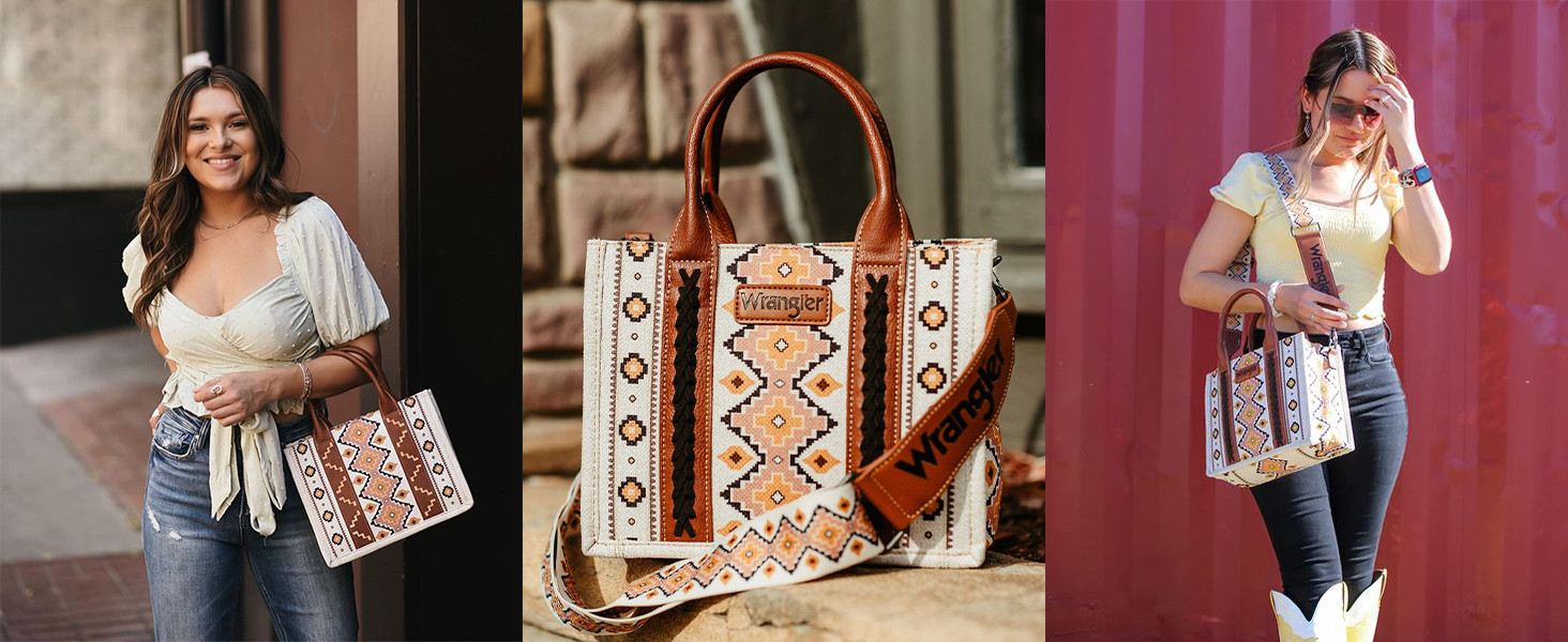 Wrangler Aztec Tote Bag for Women Boho Shoulder Purses and Handbags | Amazon (US)