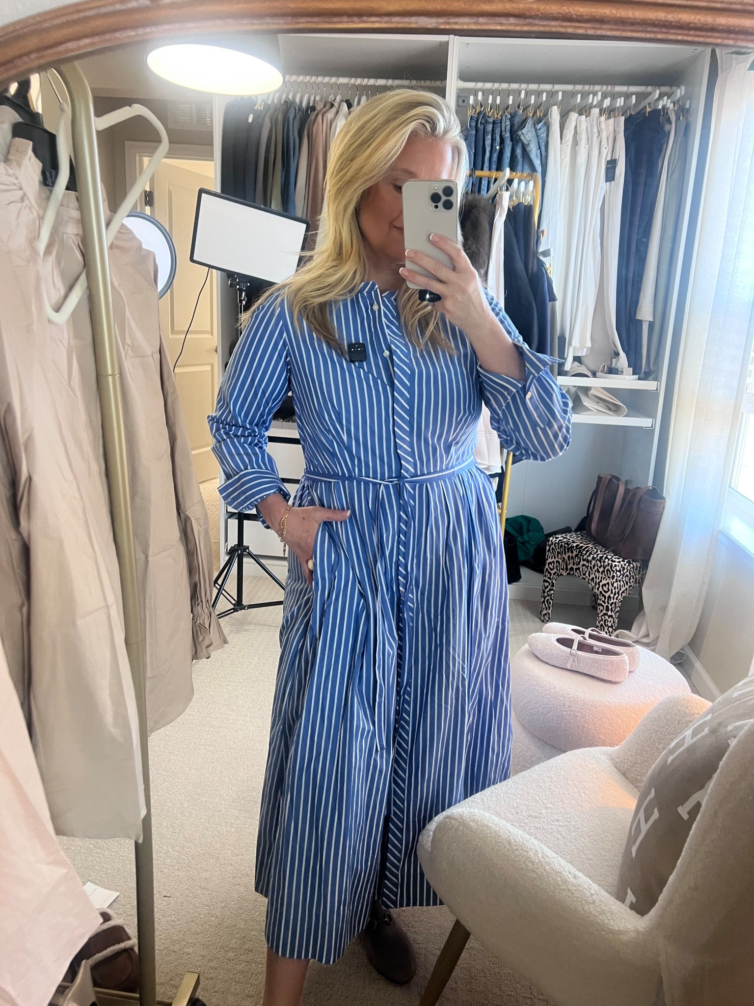  ✨Tap the bell, save and ❤️ for over 40 fashion, midlife style, midsize fashion and luxury looks for less. 

this is such a beautiful timeless shirt dress. It also comes in a pink and white stripe as well, which would be great for Valentine's Day and then into spring. It fits fairly criticized, but I would size down if you're in between sizes it is a fantastic work dress great teachers dress great church dress just took me worn so many different places. I didn't notice two kind of an easy reviews. Not really sure why because I really like this dress and hands-down a fantastic deal under 35.


👑"Helping you look good, feel good!" - Lindsey Denver 

Over 40 fashion, over 50 style, midlife style, midsize fashion, Gen X style, body confidence, perimenopause style, mom outfits, over 45 style, over 50 

#LTKFindsUnder50 #LTKMidsize #LTKOver40