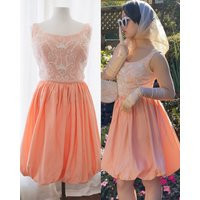 60S Beaded Coral Pink Bubble Vintage Dress Daymor Couture Original 1960S Salmon Peach Gown Size 2 Xs Small Dior New Look Style 25"" Waist | Etsy (US)