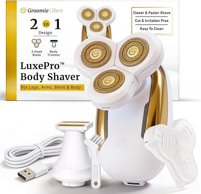 Groomie Hers LuxePro Electric Body Shaver for Women \u2013 Women's Rotary Shaver, Razors for Wome... | Amazon (US)