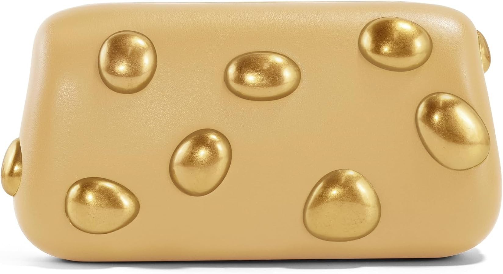 Clutch Purses for Women Formal, Elegant PU Leather Evening Bags with Chain, Trendy Gold Studs Han... | Amazon (US)